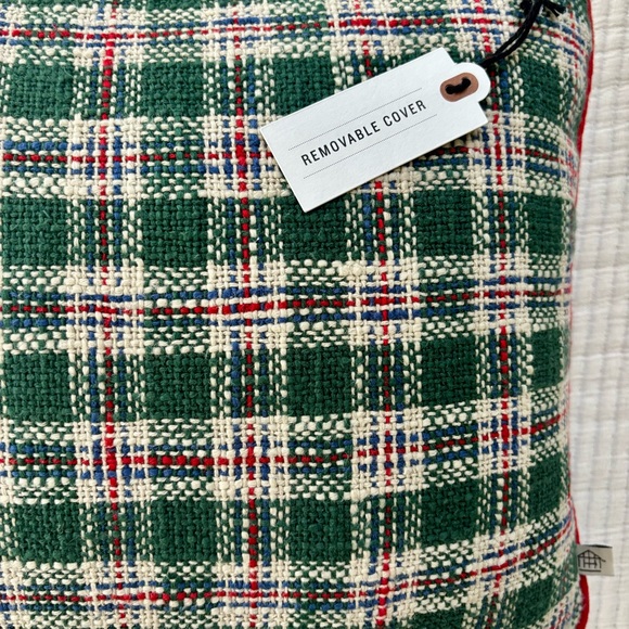 Hearth & Hand with Magnolia Vintage Plaid Lumbar Toss Pillow Green and Red NWT - Picture 5 of 15